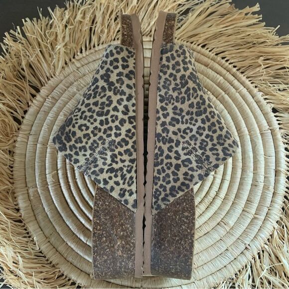 BOS. & CO Women’s Lux Leopard Open Toe Mules Italian Wedge Sandals 37/6 - Picture 10 of 16